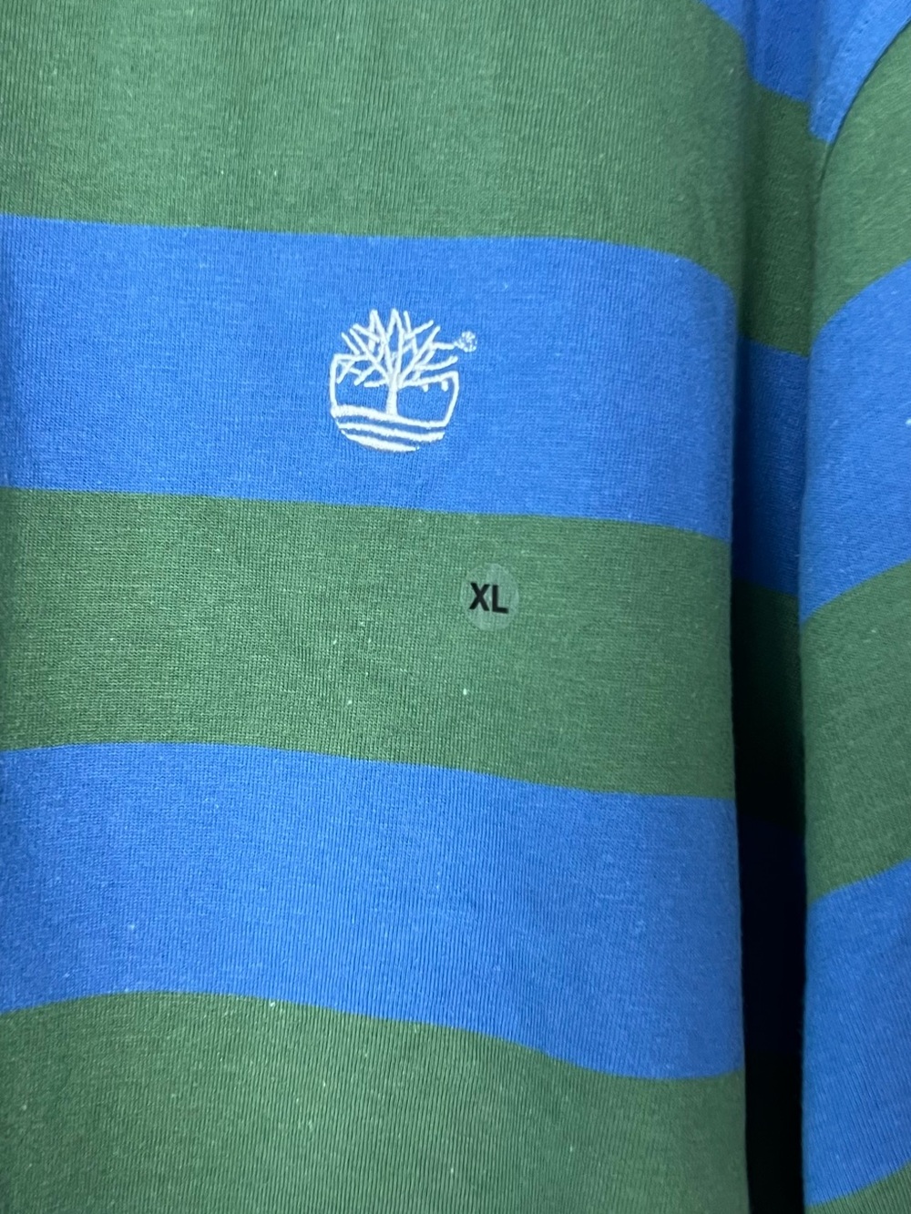 Timberland Vintage Y2K Blue Green Striped Rugby Polo Shirt XL NWT - Picture 6 of 10